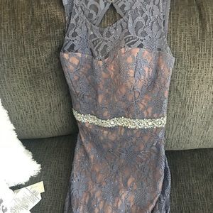 Lace Dress Grey and Silver